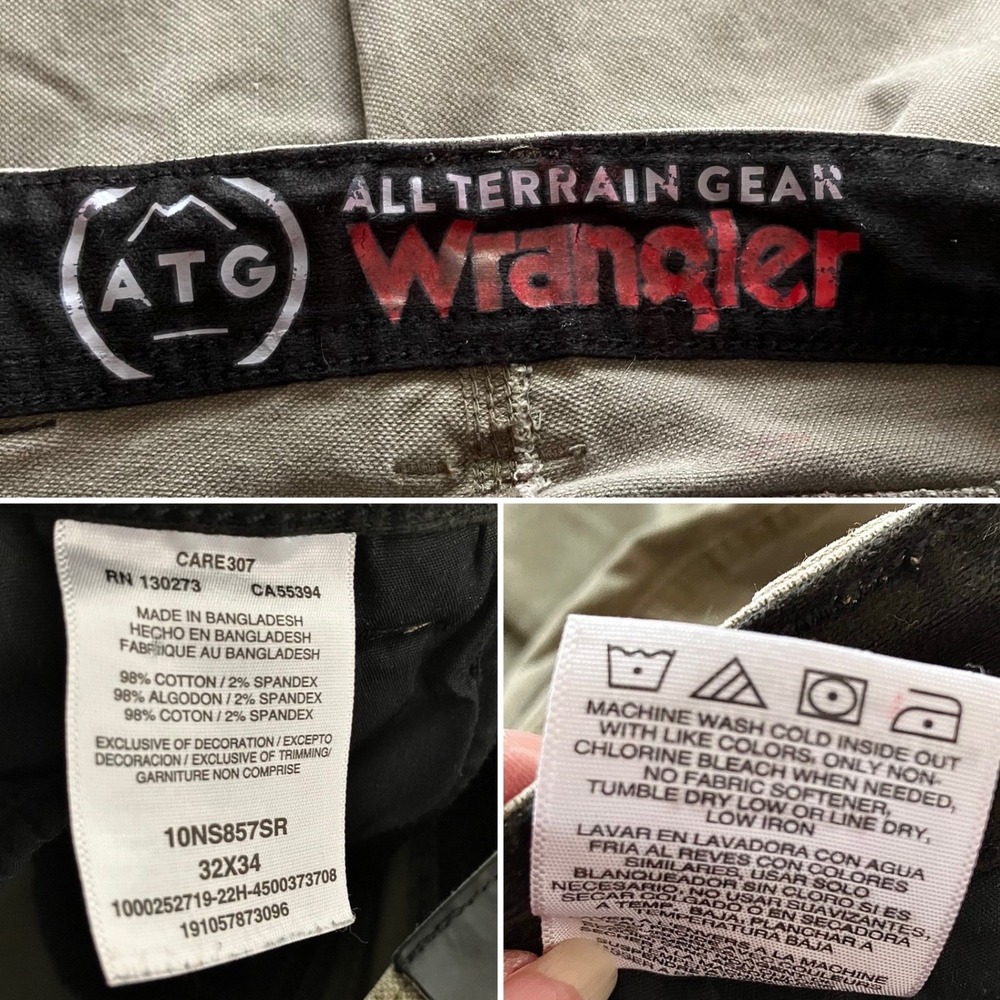 WRANGLER Men ATG Utility Pants (Bundle of 2) 32x34 Cargo Articulated Work Hiking - Picture 8 of 16